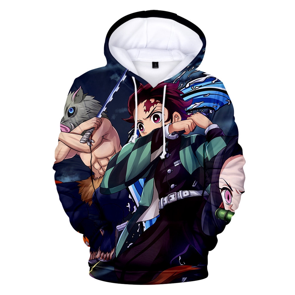 Áo hoodie dài tay in hình anime Kimetsu No Yaiba thời trang