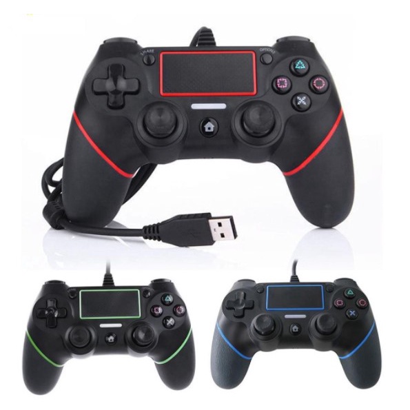 ⚡Tay Cầm PS4 Không Dây / Có Dây Tặng Cáp Sạc Cổng Micro Usb Cho Tay Cầm Chơi Game Ps4 (Trắng/Đen)