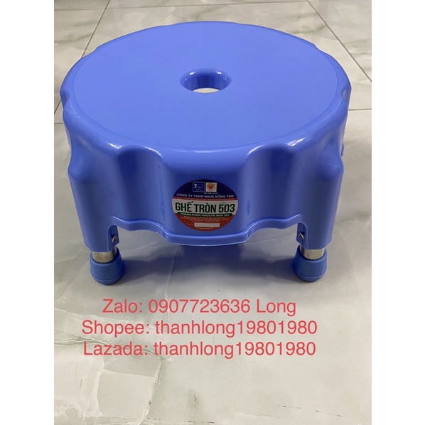 Ghế Nhựa Tròn Chân Inox chính hãng Đồng Tâm No: 503
