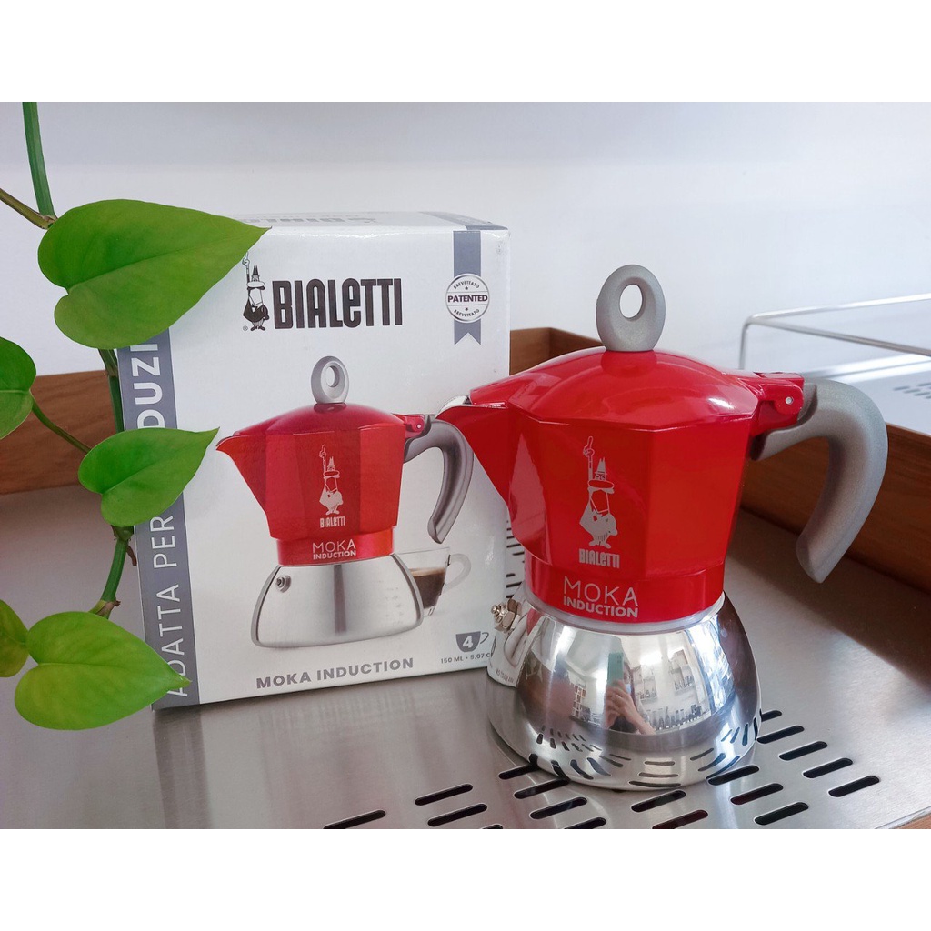 Ấm pha cà phê BIALETTI MOKA INDUCTION express, màu đỏ