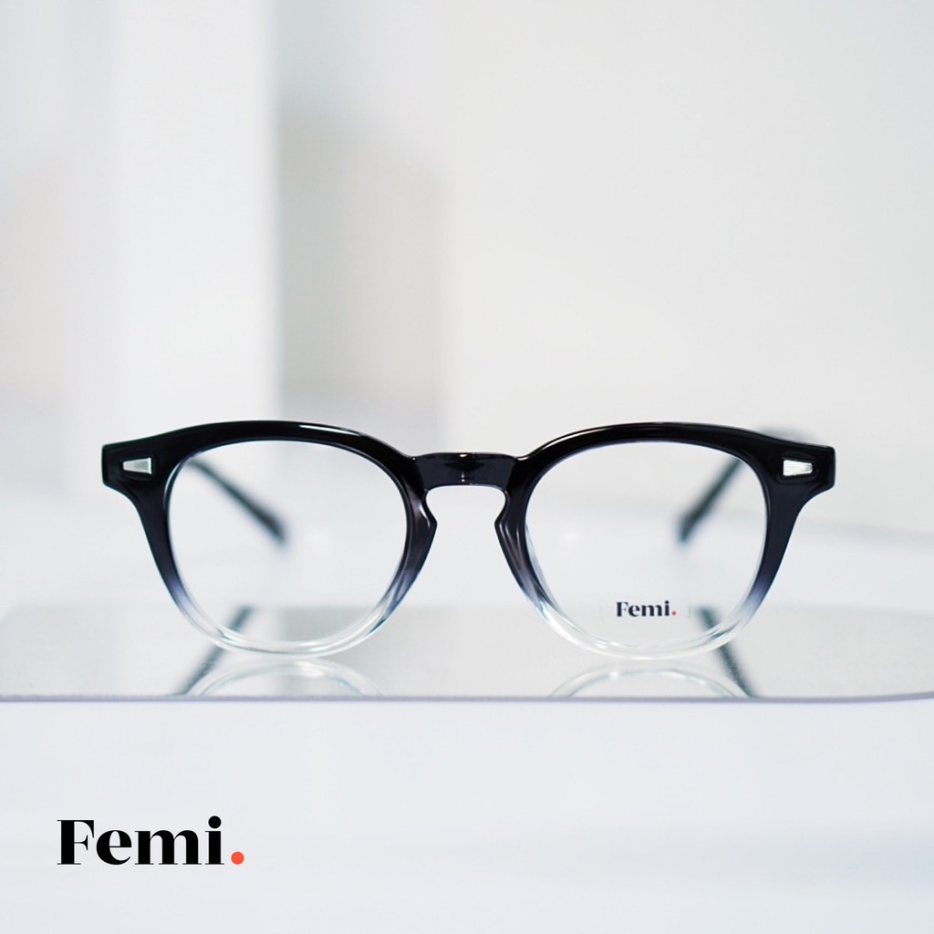 Gọng kính cận tròn Femi Bora chính hãng mắt kính cận nam nữ cao cấp