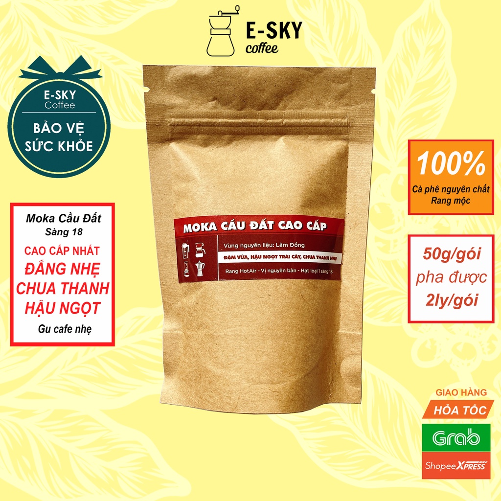Mẫu thử cà phê nguyên chất 100% các loại của E-SKY Coffee pha phin pha máy cold brew 50gr | BigBuy360 - bigbuy360.vn