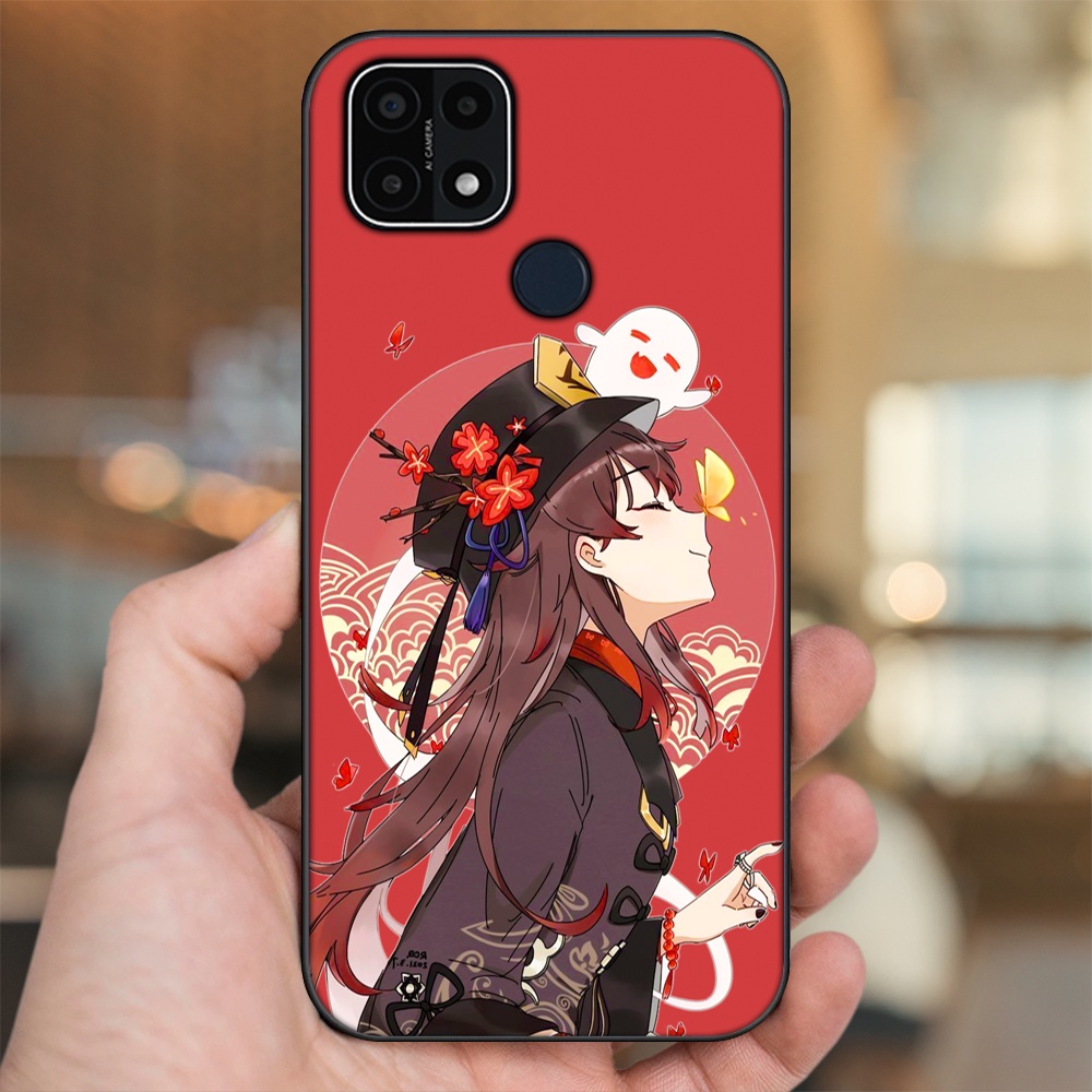 Ốp lưng Oppo A15, A15s viền đen in hình Hutao Genshin Impact
