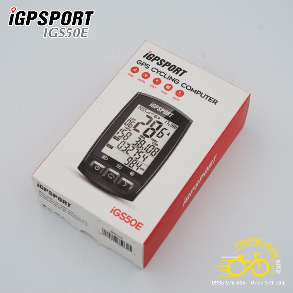 Đồng hồ đo tốc độ xe đạp định vị vệ tinh GPS IGPSPORT IGS50E