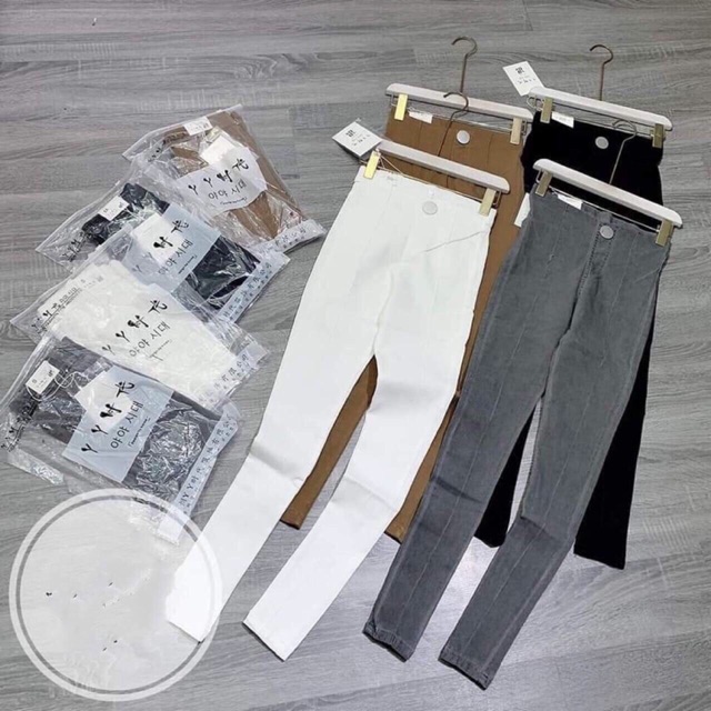 Quần jeans giấy cạp cao ( còn 5c màu trắng sz L xả lỗ)