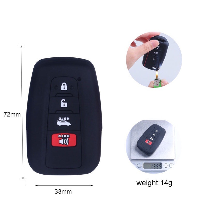 Bao silicone bọc khoá smart key Toyota Camry Corolla Rav4