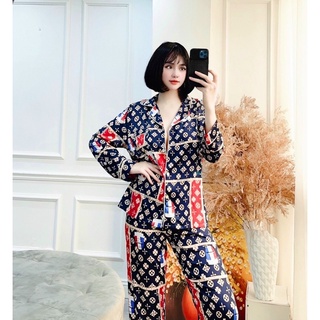 Pyjama dài l.v họa tiết cao cấp