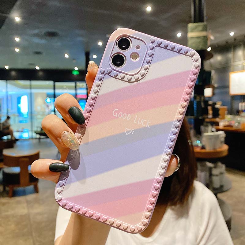 Ốp Điện Thoại Mềm Họa Tiết Cầu Vồng Cho Iphone 13 12 11 Pro Promax 6 6S SE 7 8 Plus X XR XSMax