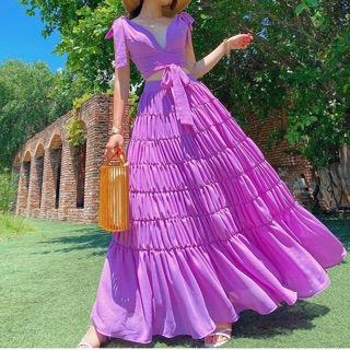 Set maxi J hồng