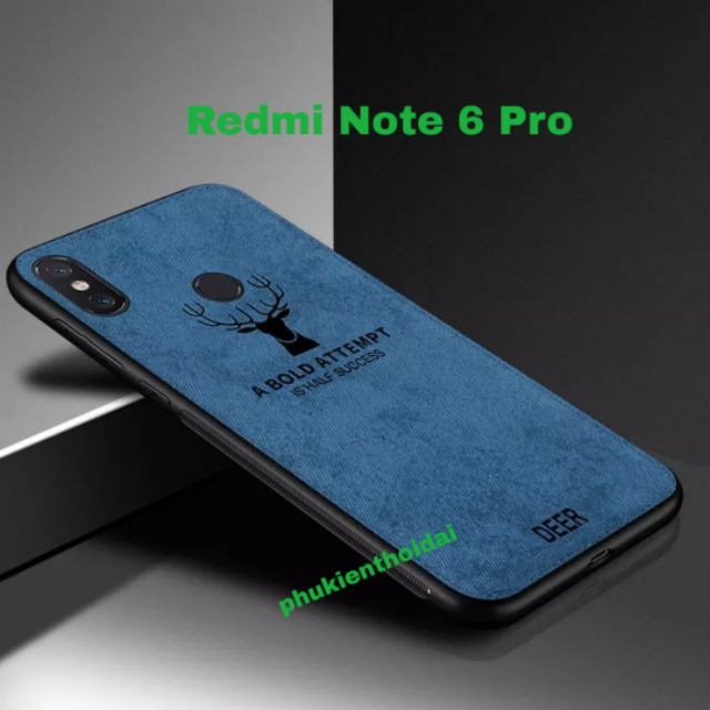 Ốp lưng Redmi Note 6 Pro Vải Deer hươu thời trang cao cấp