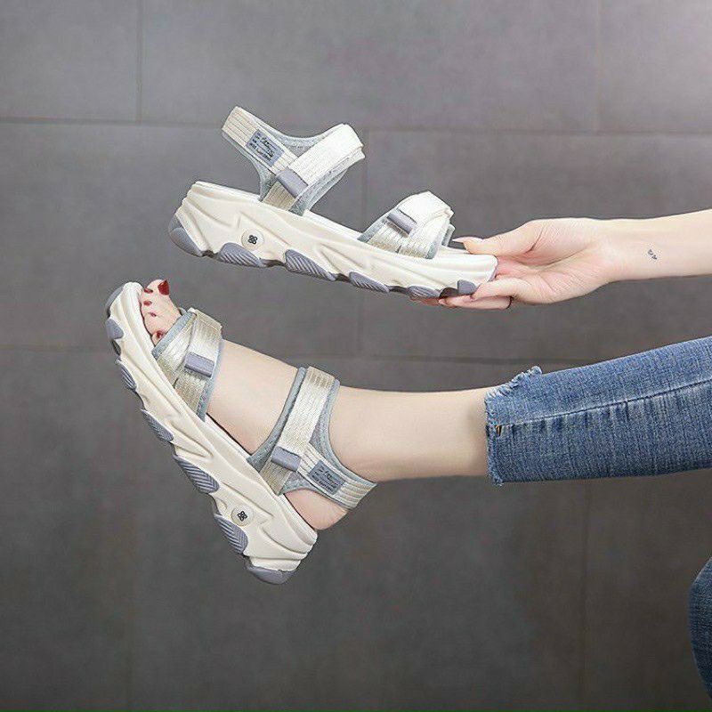 Sandal Nữ 2 Quai Dán Đế Màu