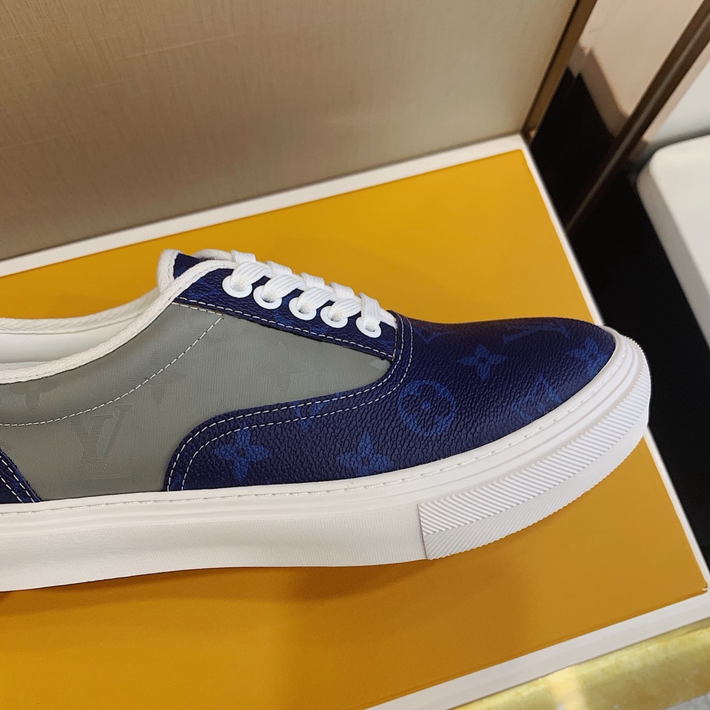 Giày sneakers nam cao cấp da thật Louis Vuitton LV thiết kế bắt mắt, trẻ trung và kiểu dáng dễ phối đồ