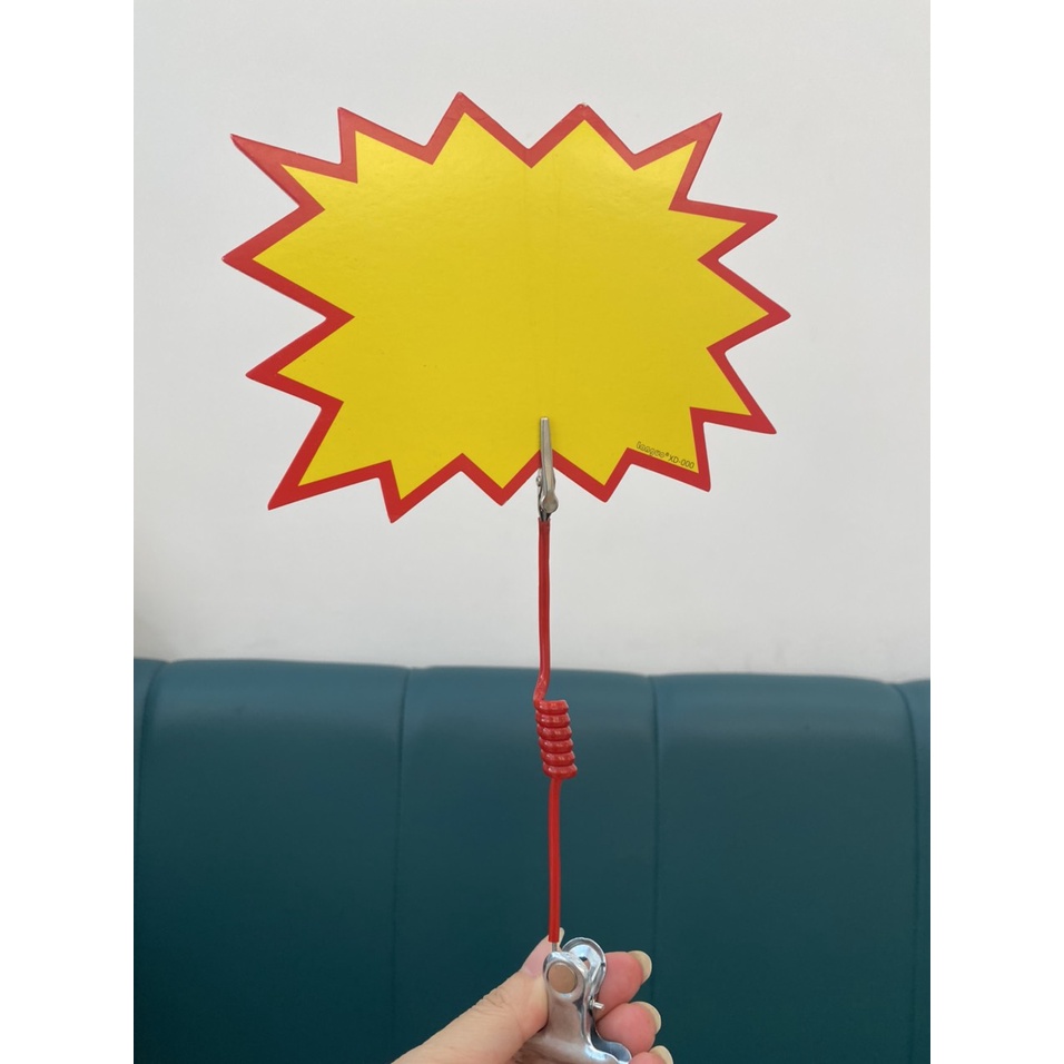 Combo 10 kẹp lò xo và 1 túi giấy sale  dùng để ghi giá sản phẩm, CTKM, ghi giảm giá tại các kệ hàng.
