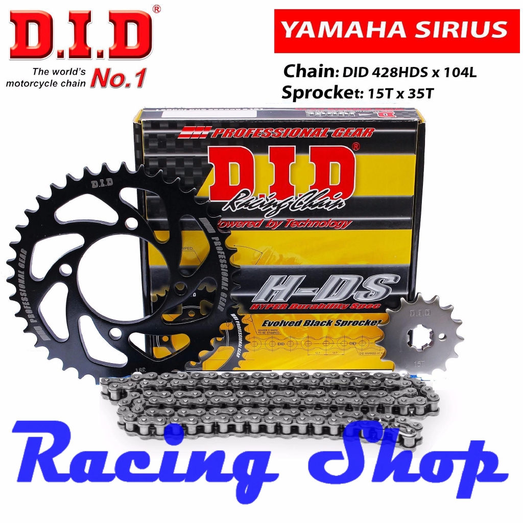 Nhông sên dĩa Sirius xăng cơ - Sên đen 10ly DID HDS - Thái Lan