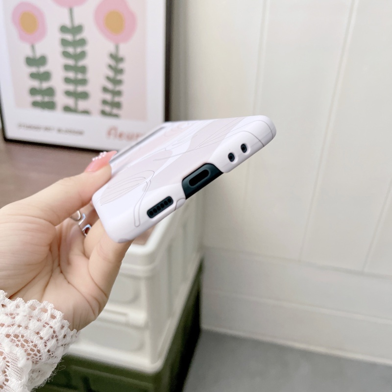 Ốp Điện Thoại Cứng Chống Sốc Họa Tiết Hoa Sơn Dầu Cho Samsung Galaxy Z Flip 3 4