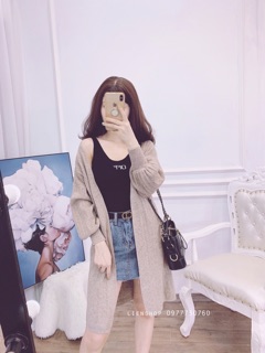 Áo khoác len lông thỏ dáng dài