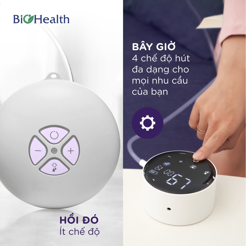 Máy Hút Sữa Điện Đôi 2 Bình IE Basic - 4 Chế Độ Massage - Cảm ứng đèn LED - Chính hãng Biohealth