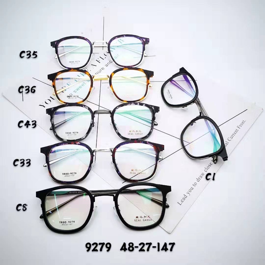 Gọng kính TR90 phối càng hợp kim cao cấp bền đẹp thời trang – hàng chính hãng Ouress 9279
