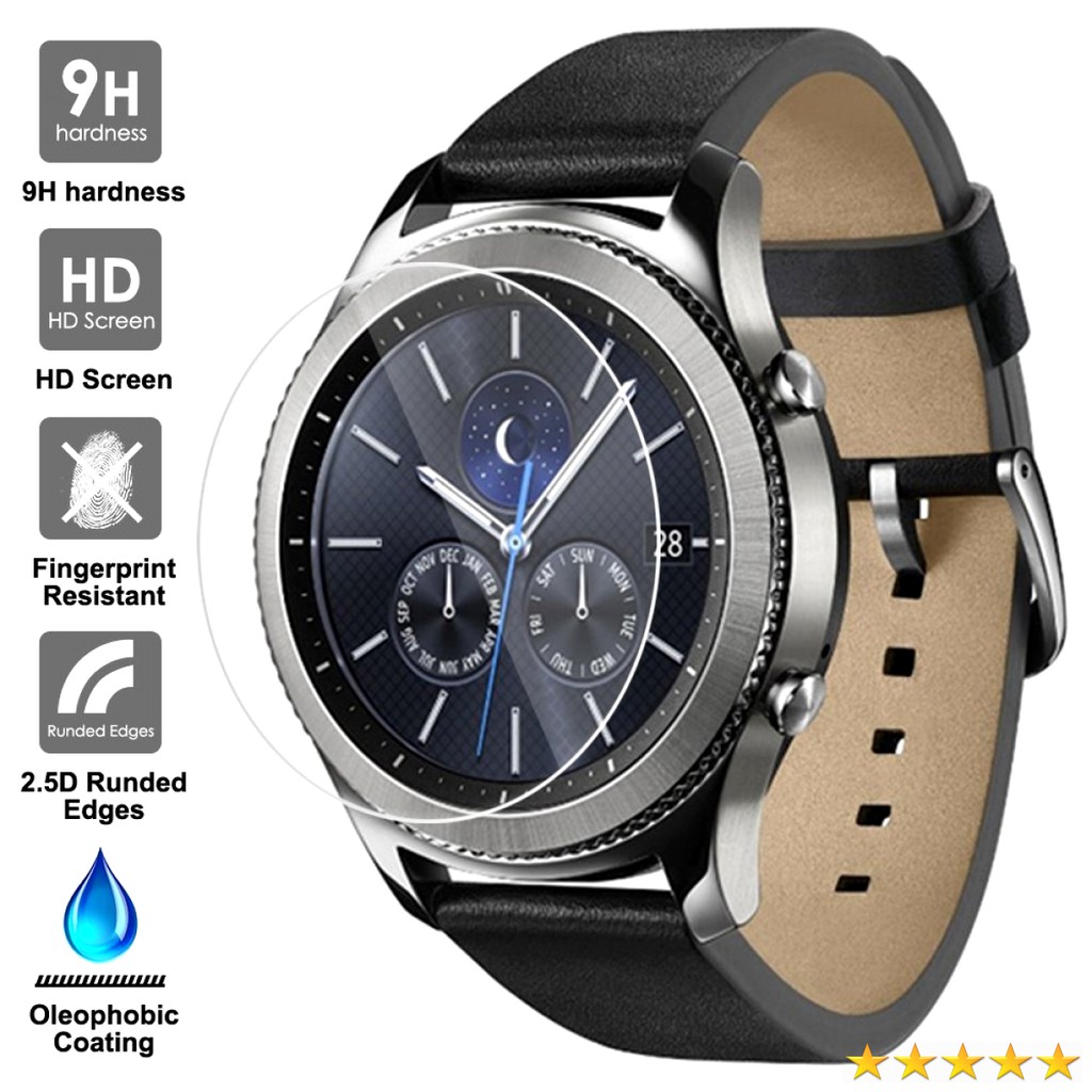 Set 5 Kính Cường Lực Cao Cấp Bảo Vệ Màn Hình Đồng Hồ Samsung Gear S3 Frontier