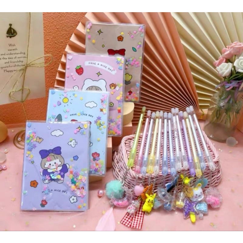 SỔ BÌA NƯỚC KIM TUYẾN KHỔ A6 NHIỀU MẪU (Sổ cỡ 14,5cm)