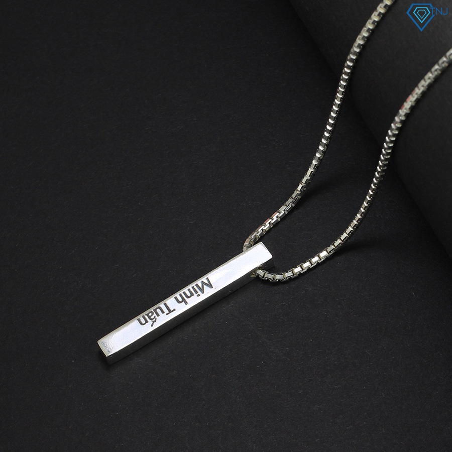 Dây chuyền bạc nam hình trụ vuông khắc tên theo yêu cầu DCA0074 - Trang Sức TNJ