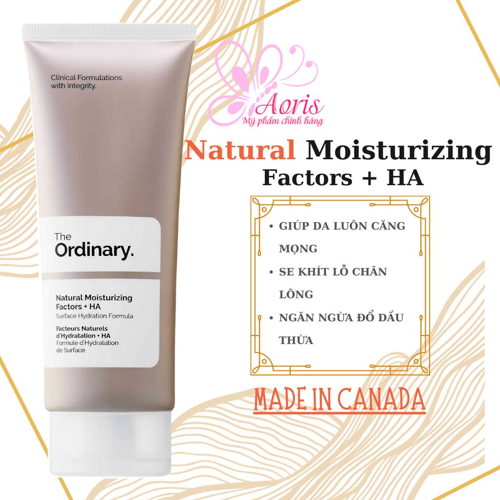 [CANADA- Full Bill] Kem dưỡng ẩm 100ml The Ordinary Natural Moisturizing Factors + HA