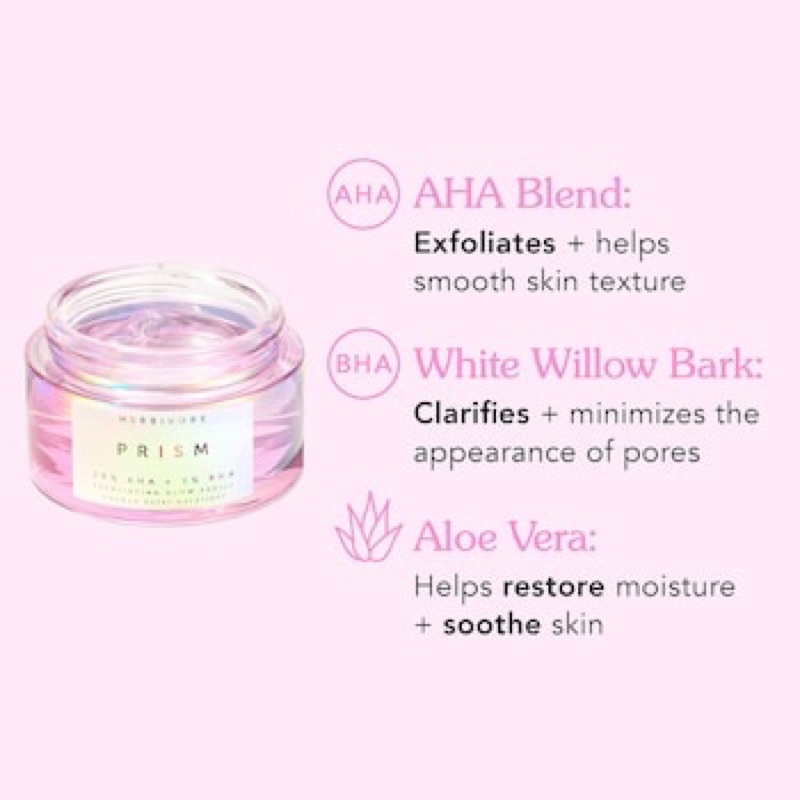 Mặt nạ tẩy da chết, làm sáng da Herbivore PRISM Botanical AHA + BHA Exfoliating Glow Facial