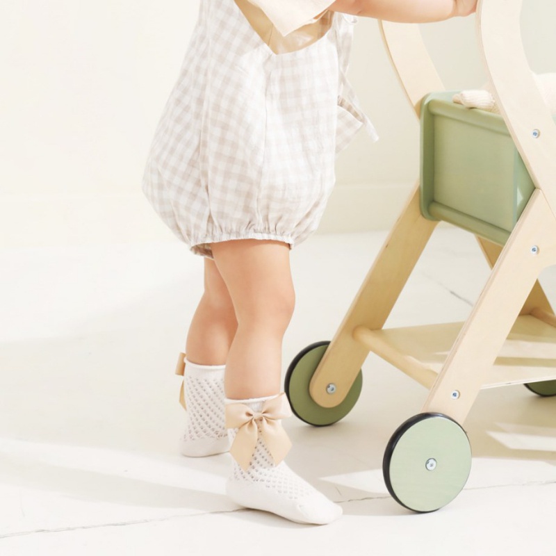 Vớ Mỏng Đính Nơ Chống Trượt Thoáng Khí Thoải Mái Cho Bé Gái