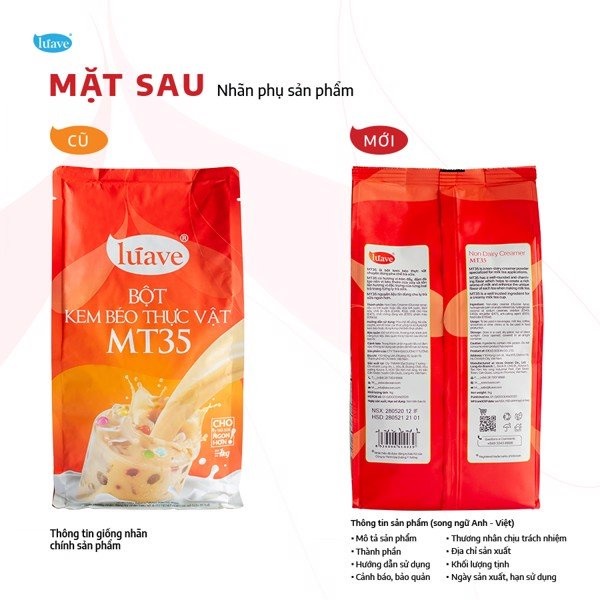 Sữa bột Luave mt35 Indo ( túi 1 kg ) bị béo thơm làm nguyên liệu trà sữa hay làm bánh đều ngon
