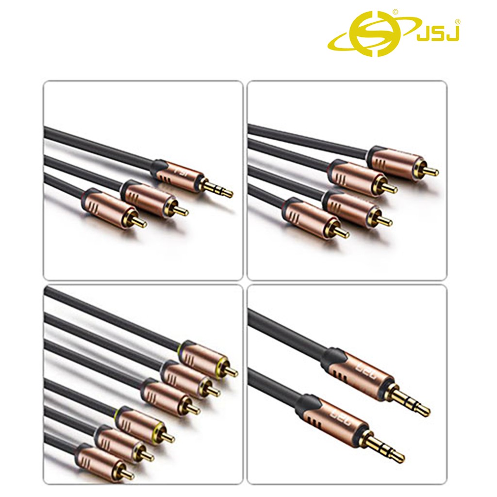 Dây tín hiệu JSJ: 3.5mm Ra 2 Đầu AV, 4 Đầu AV, 6 Đầu AV, 2 Đầu 3.5mm dài 1.8m - 5m