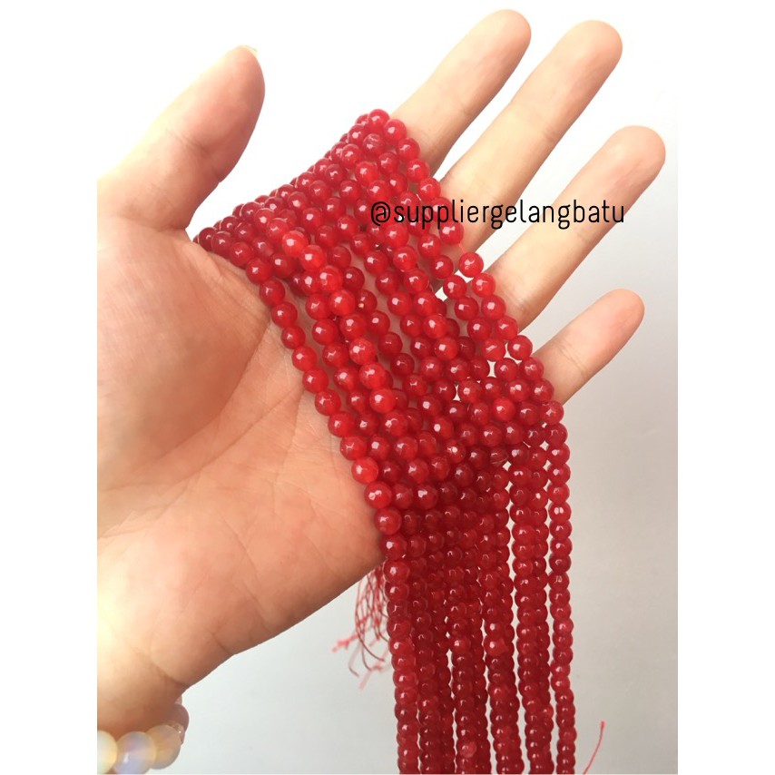 Đá Garnet 6mm Màu Đỏ Tự Nhiên Dùng Làm Đồ Trang Sức Thủ Công Cho Nam Nữ