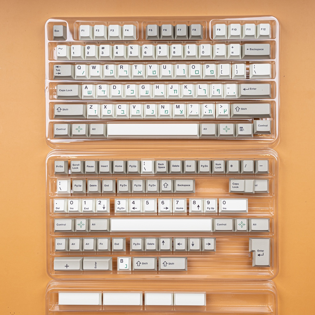 Keycap JC Studio - Hebrew RED / OANGE / BLUE / GREEN nút bàn phím cơ độ dày 1.7mm