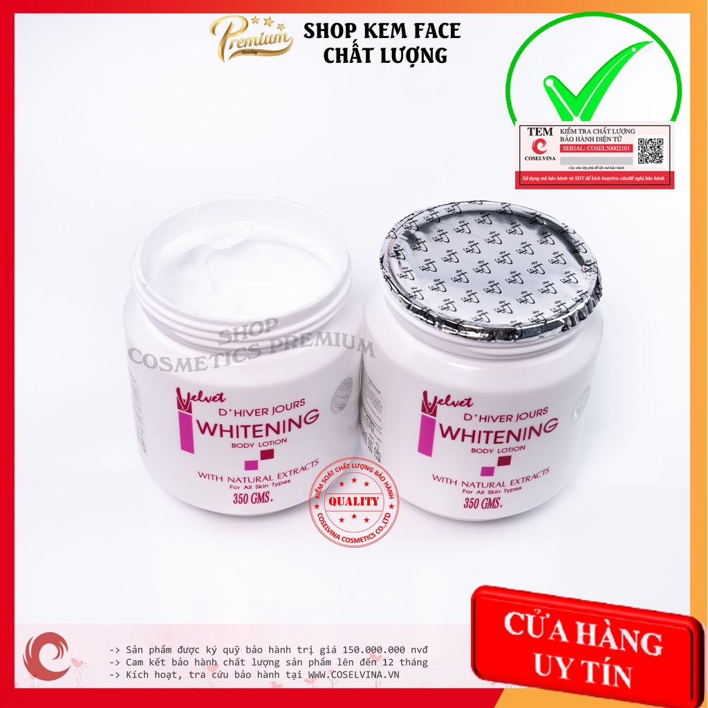 Kem body lotion WHITENING Velvet 350g