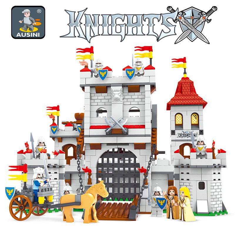 Đồ chơi lego lắp ráp cổng thành phòng thủ vĩ đại trung cổ với 1118 mảnh ghép