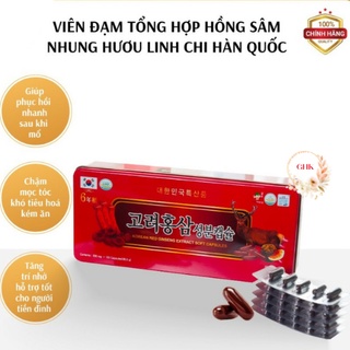 Viên đạm hồng sâm nhung hươu linh chi hàn quốc 120 viên