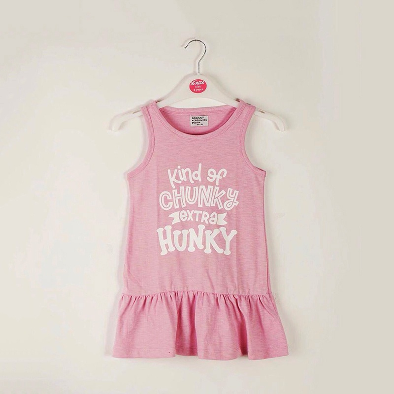 [XẢ HÀNG] Váy đầm thun sát nách XUẤT DƯ in hình đáng yêu cho bé gái 14-22kg