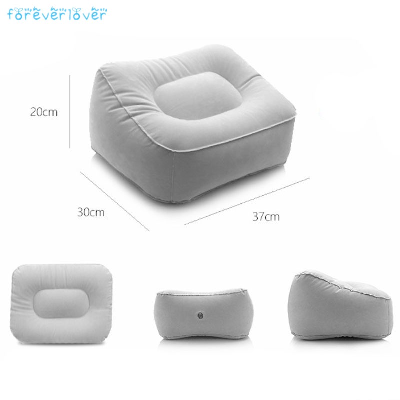 ❀❃✨ Portable Inflatable Foot Rest Pillow Cushion PVC Air Travel Office Home Leg Up Footrest Rela