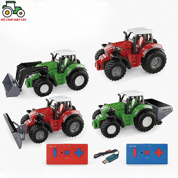 Máy kéo điều khiển từ xa mini (RC), xe máy cày đồ chơi, nông trại, mã hàng MK04