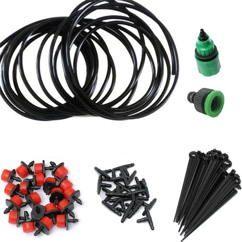 32pcs DIY Micro Drip Irrigation System Auto Timer Plant Watering Garden 5m Hose