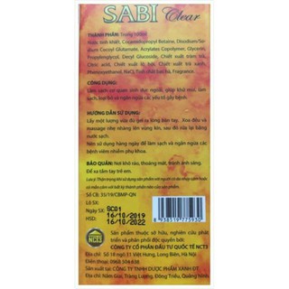 Dung dịch vệ sinh Sabi clear