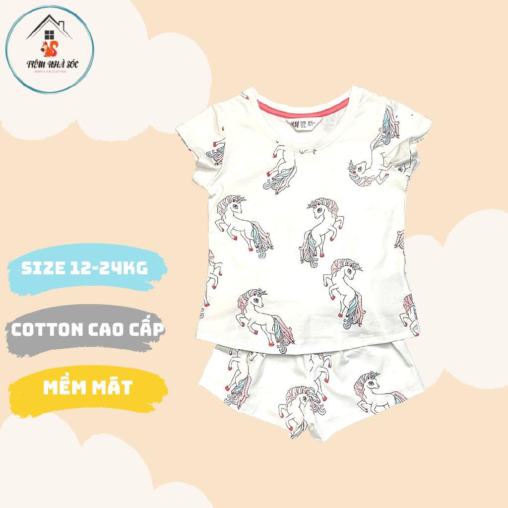 Bộ cộc tay bé gái hiệu H.M size 2 - 6 tuổi Tiệm Nhà Sóc