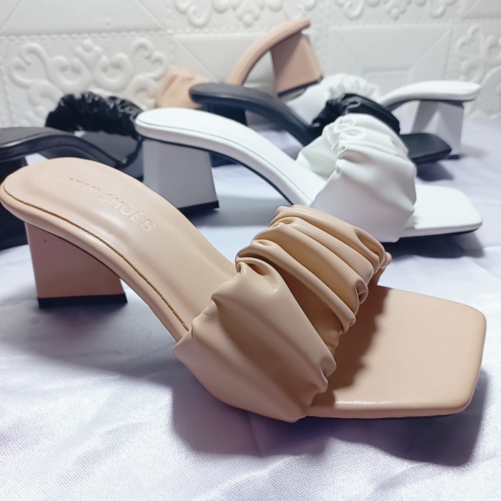 Guốc Nữ Cao Gót Tiểu Thư Đẹp - Guốc Dép Tiểu Thư 5 Phân Nhún Bèo mã GGC MINHTUYETSHOES