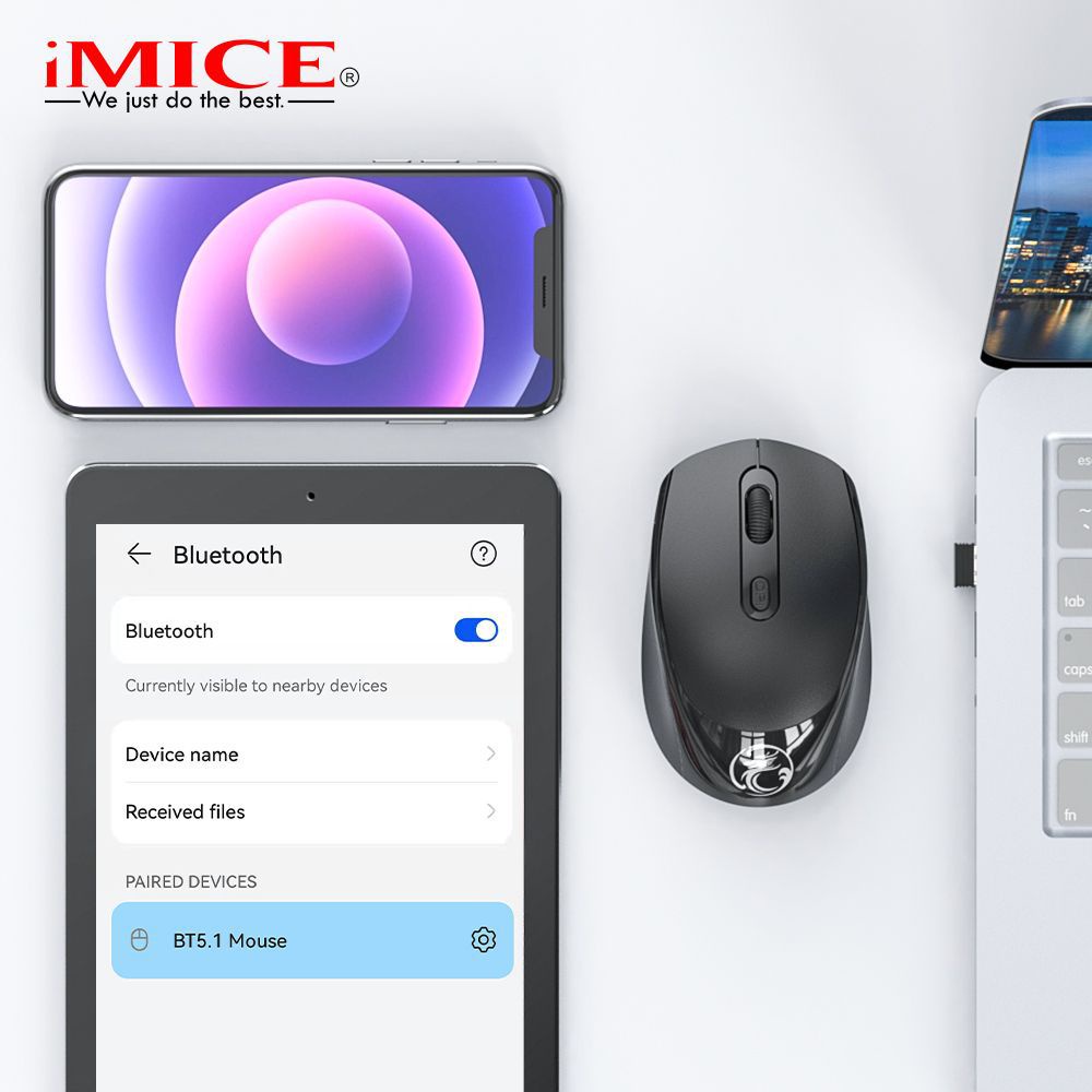 Chuột máy tính không dây IMICE G2 wireless 2.4G, 800/1200/1600 DPI, 4 nút bấm - hàng chính hãng