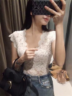 ÁO REN ZARA CỔ V SIÊU HOT (ảnh thật)
