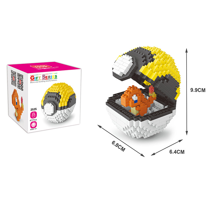 Bộ đồ chơi xếp hình quả bóng pokemon mini mới cho bé