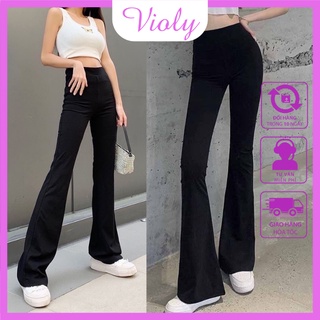 Quần legging Ống loe Violy vải co giãn dáng hack chân dài