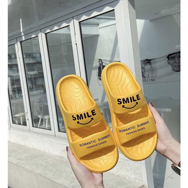 Dép quai ngang nữ SMILE  đế mềm siêu nhẹ hotrend 2021