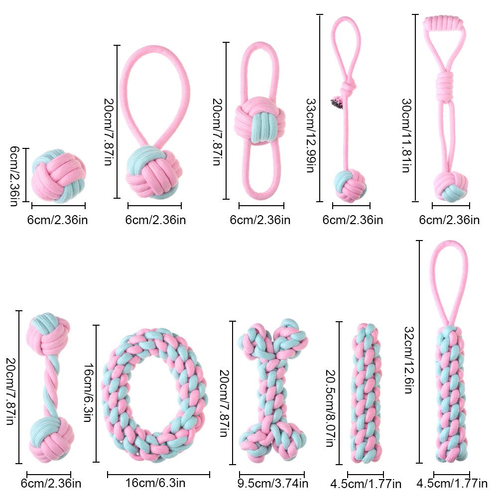 Đồ chơi nhai gặm bằng dây thừng cotton chống cắn tùy chọn kiểu dáng dành cho thú cưng