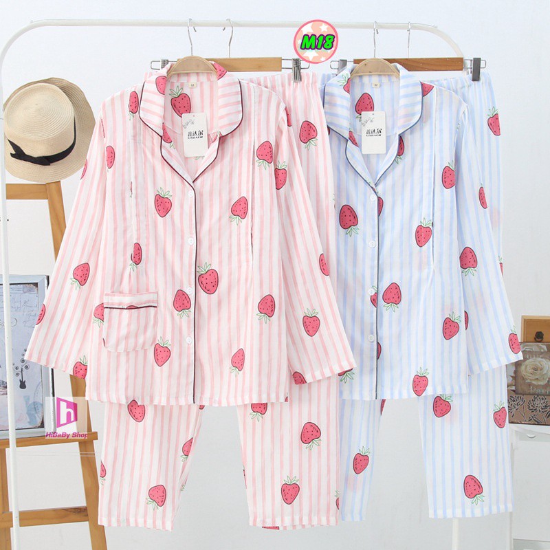 Pijama Sau Sinh (Vải Xô) Mặc hè cực mát M1