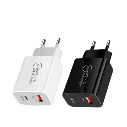 Củ sạc nhanh 2 cổng 18W PD và QC 3.0 cho điện thoại và máy tính bảng